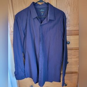 Marc Anthony Men's Slim-fit Purple Dress Shirt Large
